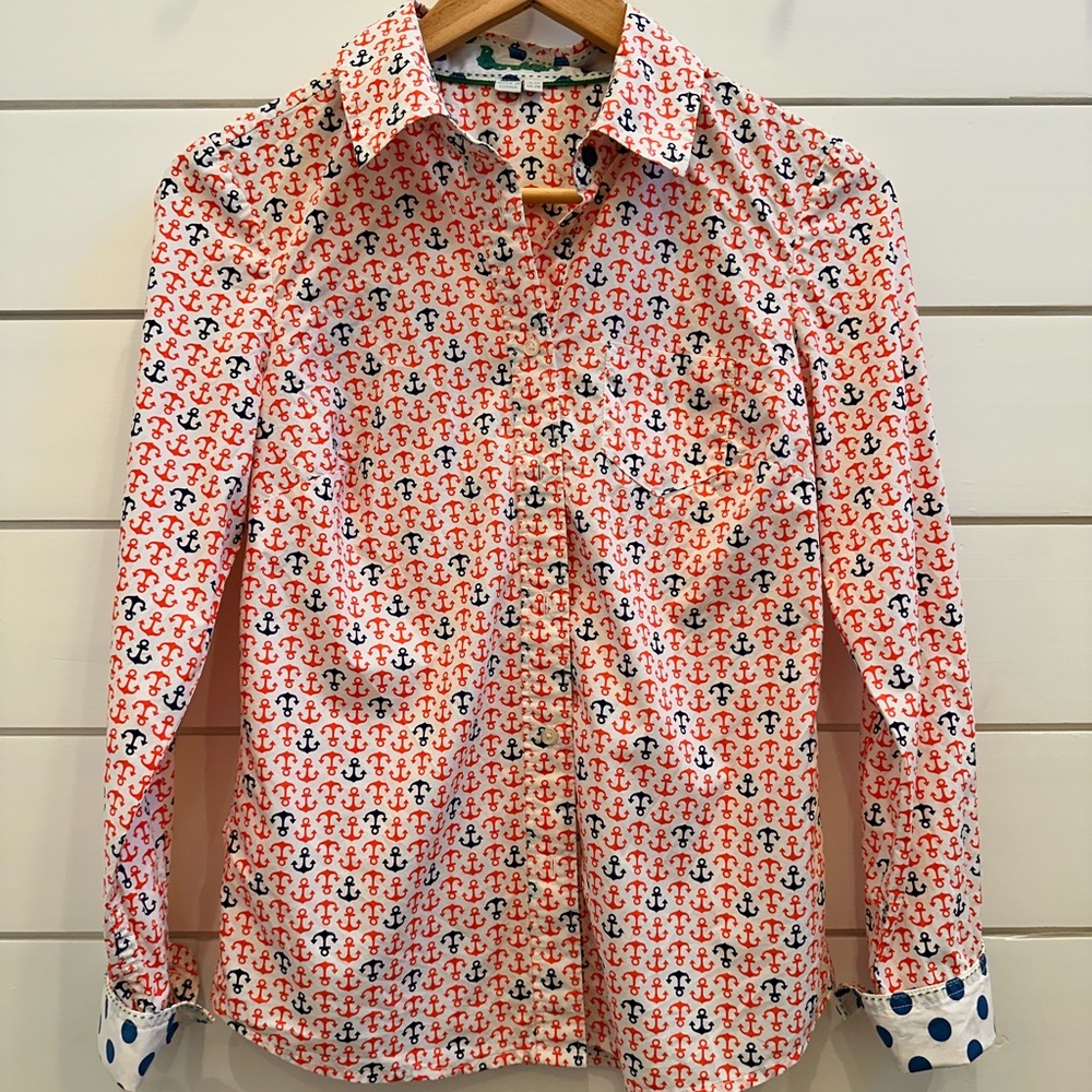 Boden Anchor Print Button Up